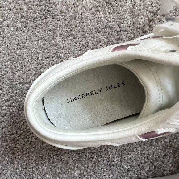 Sincerely Jules Women's Sneakers White With Pink Heart Size 6.5m - Picture 4 of 7